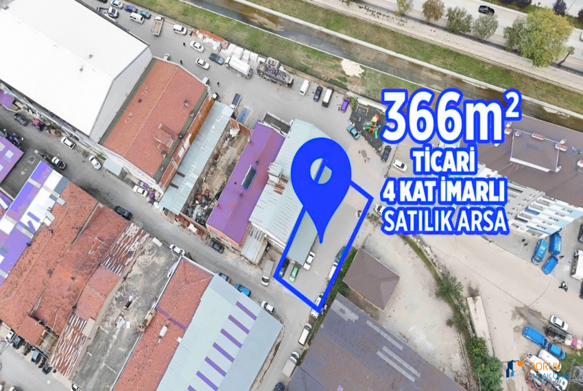 Doruk Emlak Ofisi > DORUK EMLAK OFİSİNDEN ESKİ SANAYİ SİTESİNDE TİCARİ İMARLI KUPON 366 M2 SATILIK ARSA